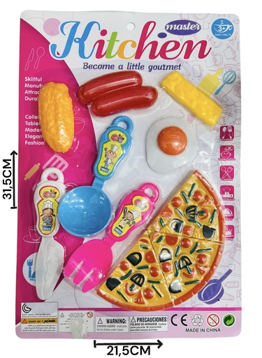 [611712] SET COCINA PIZZA SALCHICHAS Y ACCESORIOS HW22106218