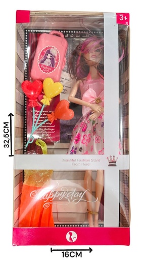 [610854] MUÑECA CON ACCESORIOS MODA EN CAJA HWB174009