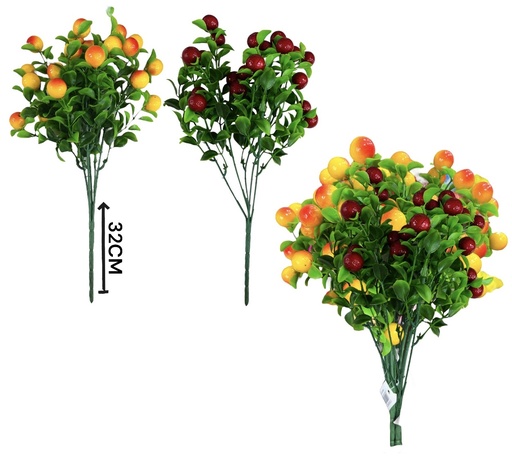 [511035] FLOR FRUTITAS 20 UNIDADES RAMA 32 CM