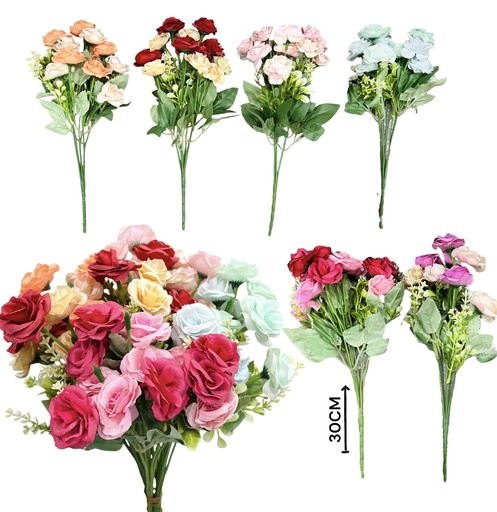[511050] Flor Rosa Cherry 6 Flores