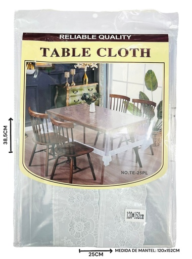 [511215] Mantel Cristal Rectangular 120X150Cm