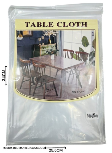 [511216] Mantel Cristal Cuadrado 140X140Cm