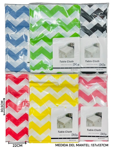 [511210] Mantel Zig Zag Cuadrado 137X137 Cm